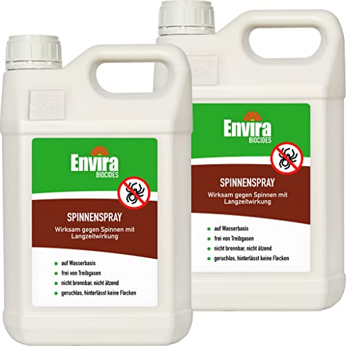 Envira Spinnen-Spray - Anti-Spinnen-Mittel Mit Langzeitwirkung - Geruchlos & Auf Wasserbasis - 2 x 5 Liter von Envira
