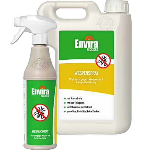 Envira Wespen-Spray - Anti-Wespen-Mittel Mit Langzeitwirkung - Geruchlos & Auf Wasserbasis - 500 ml + 2 Liter von Envira