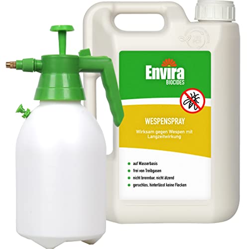 Envira Wespen-Spray gegen Wespen & Wespennester - Anti-Wespen-Spray zur Wespen-Abwehr mit Langzeitwirkung & auf Wasserbasis - 2 Liter + 2L Drucksprüher von Envira