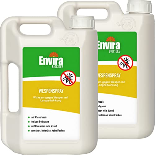 Envira Wespen-Spray gegen Wespen & Wespennester - Anti-Wespen-Spray zur Wespen-Abwehr mit Langzeitwirkung & auf Wasserbasis - 2 x 2 Liter von Envira