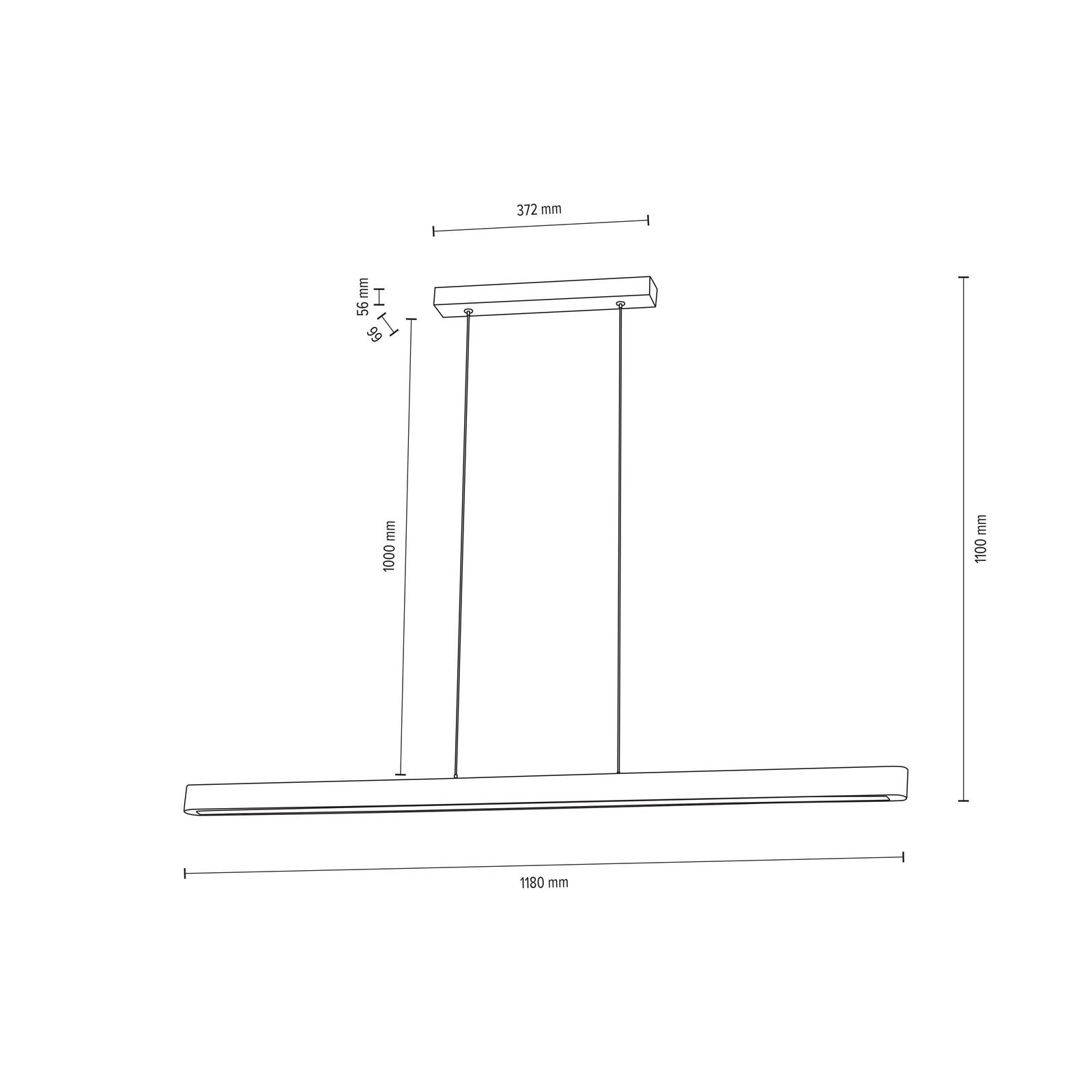 Envostar Lineo LED-Hängeleuchte Kiefer grau 118cm von Envostar