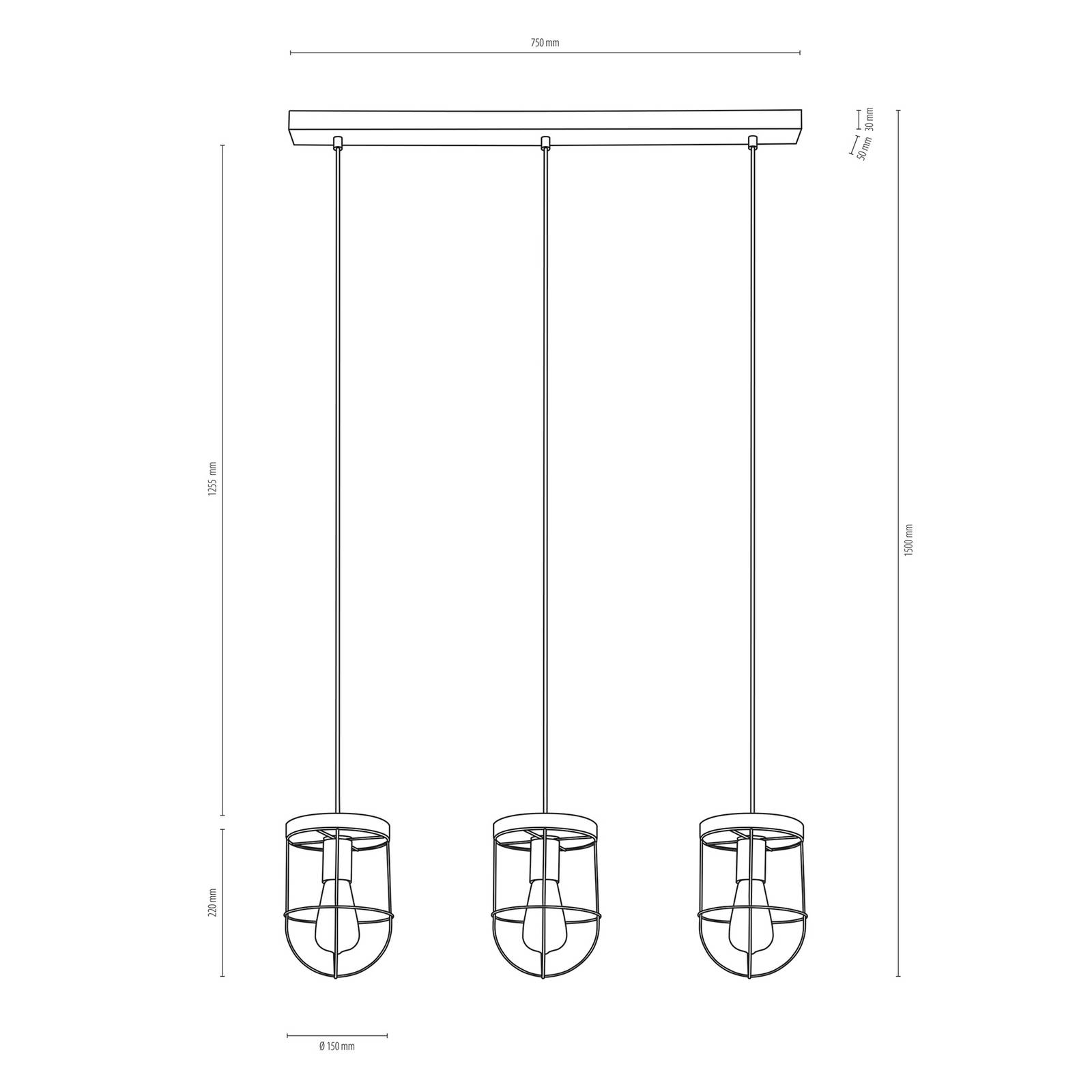 Envostar Neptuna Pendelleuchte dreiflammig linear von Envostar