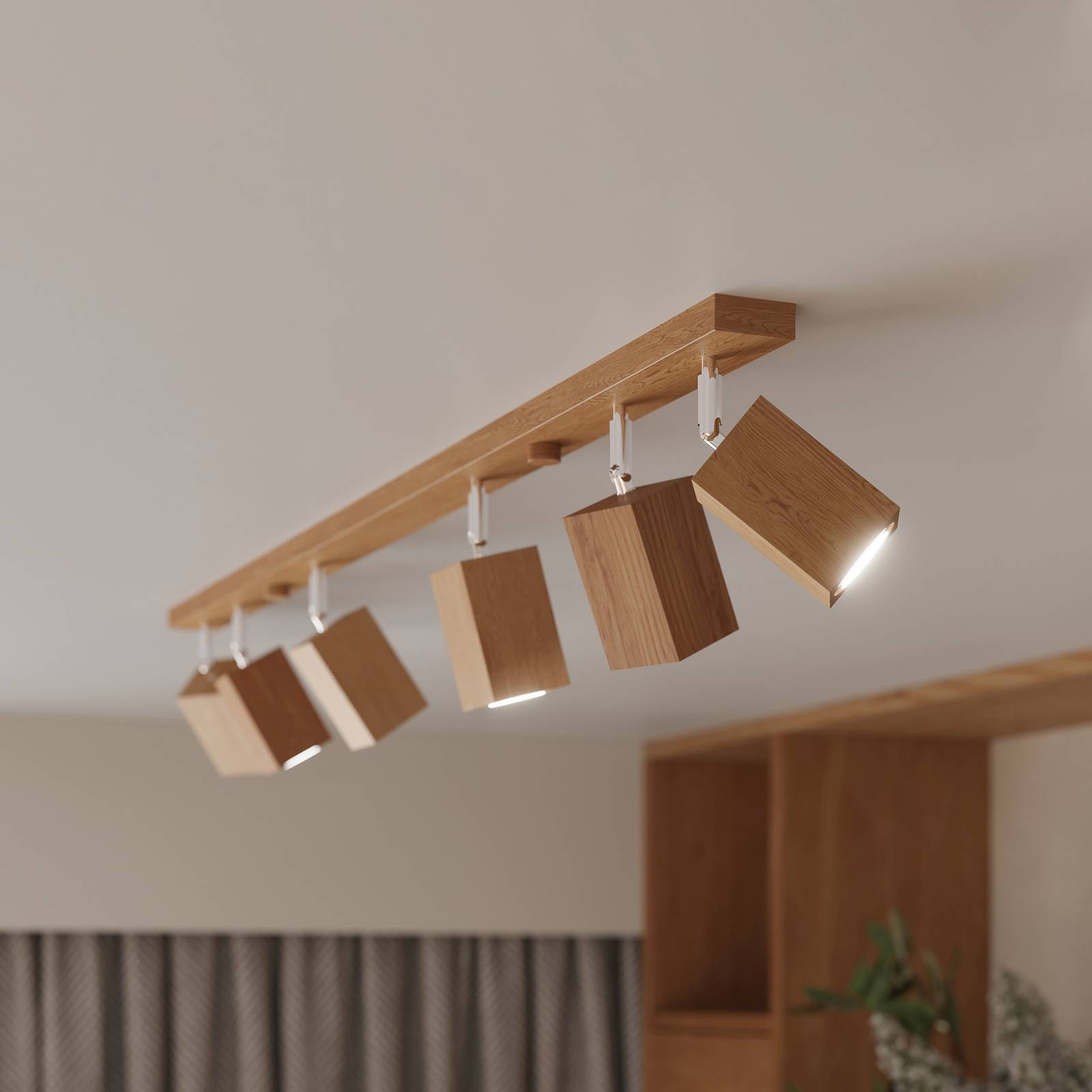 Envostar Peach Puff Deckenspot Holz Quader 6-flg. Envostar Peach Puff Deckenspot Holz Quader 6-flg. von Envostar