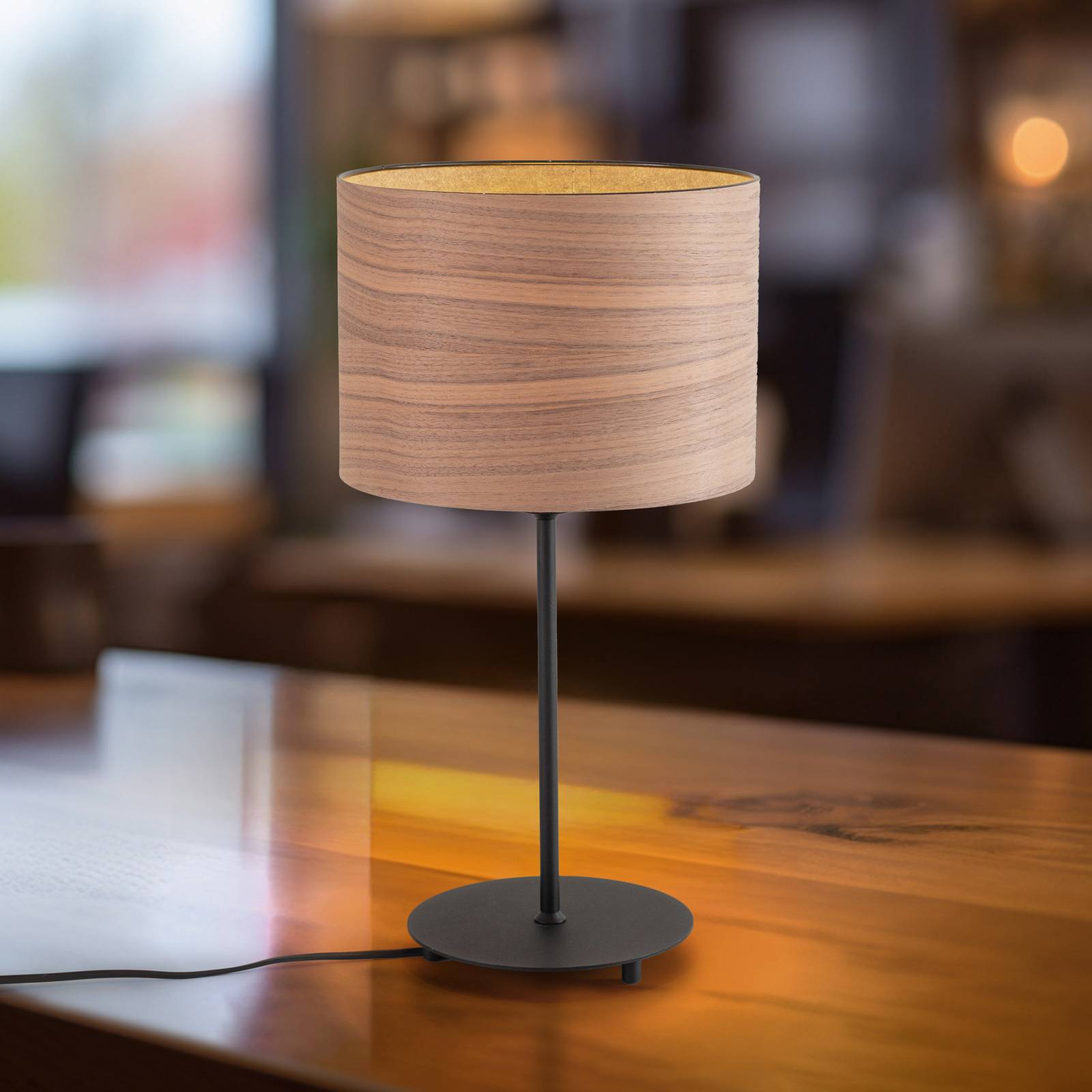 Envostar Veneer Tischlampe walnuss Ø 25cm Envostar Veneer Tischlampe walnuss Ø 25cm von Envostar