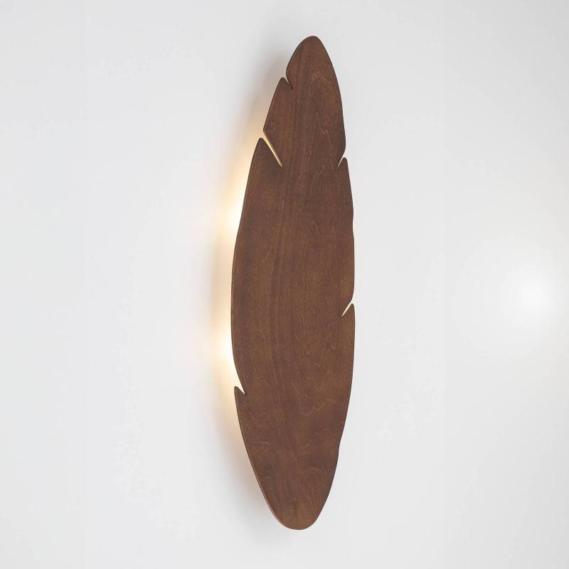 Envostar Wandleuchte Lehti, Blattform, Nussbaum, 69 x 24 cm von Envostar