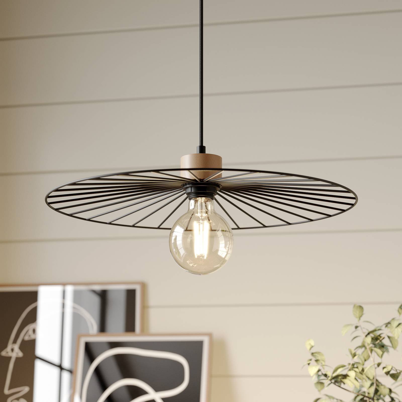 Envostar Yahel Hängelampe, Eiche/schwarz, Ø 45cm Envostar Yahel Hängelampe, Eiche/schwarz, Ø 45cm von Envostar