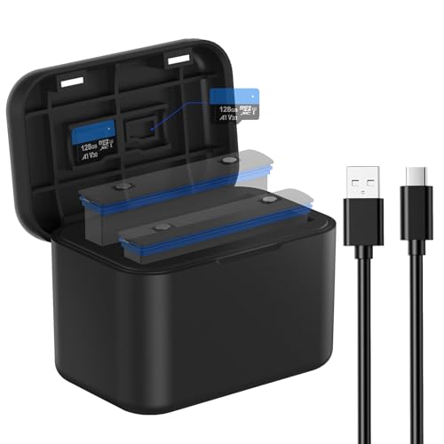 Schnelles Akku-Ladegerät für Insta360 X4 Akku, Schnelle Tragbare 2-Kanal Akku-Ladestation mit USB-Stromkabel und Misro SD-Kartensteckplätzen Schnelles Akku-Ladegerät für Insta360 X4 Akku, Schnelle Tragbare 2-Kanal Akku-Ladestation mit USB-Stromkabel und Misro SD-Kartensteckplätzen von EnyMoke