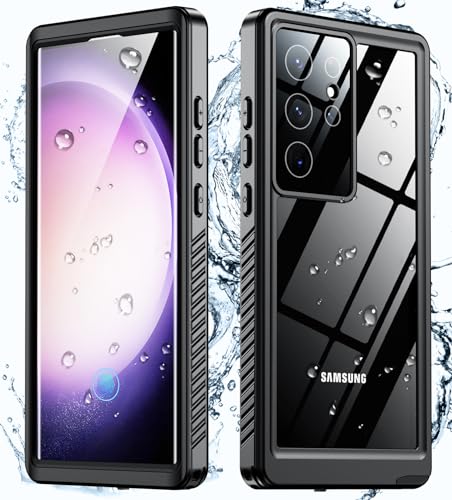 EONFINE Entworfen für Samsung Galaxy S23 Ultra Hülle, wasserdicht, integrierter 9H gehärtetes Glas, Displayschutzfolie, Ganzkörper, strapazierfähig, robust, stoßfest, für Samsung Galaxy S23 Ultra 6,8 von Eonfine