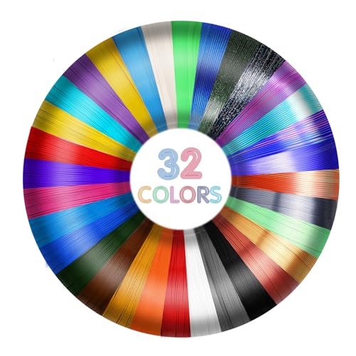 EONO 32 Farben 3D Stift Filament, jede Farbe 4 Meter 13.12 Feet, Total 419.95 feet, PLA Filament für 3D Stift Hochpräzise und Sichere von Eono