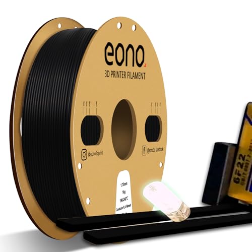 EONO Elektrisch Leitfähiges PLA Filament 1,75 mm Leitfähiges 3D Drucker Filament, Conductive PLA 1 kg (2,2 lbs), Maßgenauigkeit +/- 0,03 mm für FDM Drucker, Schwarz von Eono