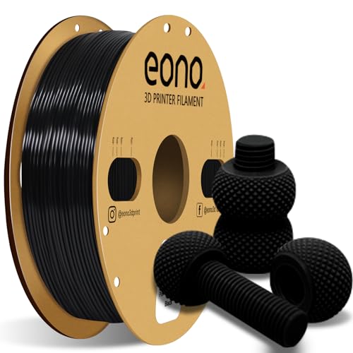 EONO PETG Filament 1,75 mm Stärkere Zähigkeit PETG 3D Drucker Filament 1 kg (2,2 Pfund) Maßgenauigkeit +/- 0,03 mm für FDM 3D Druck, PETG Schwarz von Eono