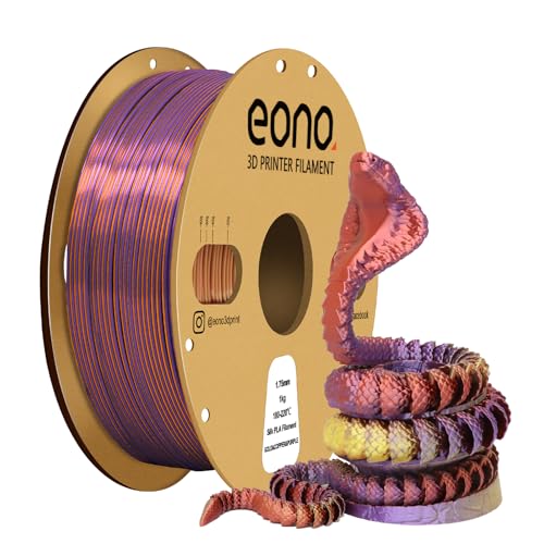 EONO PLA Silk Dreifarbiges PLA Filament 1,75 mm für 3D Drucker Coextrusions PLA Filament 1 kg (2,2 lbs) Mehrfarbiges PLA 3D Drucker Filament, Silk PLA Gold/Kupfer/Lila von Eono