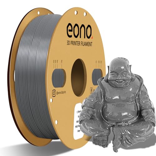 EONO PVB Filament 1,75mm PVB 3D Drucker Filament 1,75 1kg (2.2lbs), Maßgenauigkeit +/- 0.03mm 3D Druck Filament, Grau von Eono