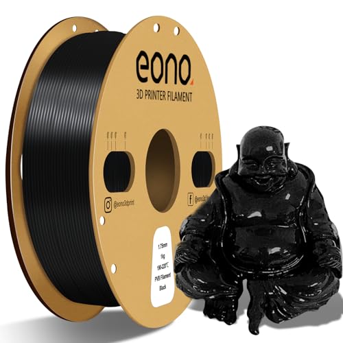 EONO PVB Filament 1,75mm PVB 3D Drucker Filament 1,75 1kg (2.2lbs), Maßgenauigkeit +/- 0.03mm 3D Druck Filament, Schwarz von Eono