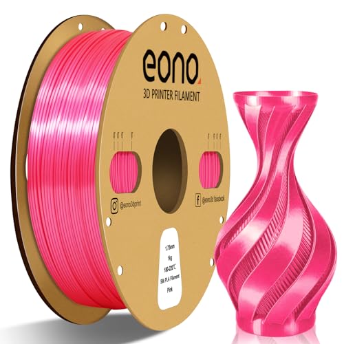 EONO Silk PLA Filament 1.75 mm für 3D Drucker Shiny Hochglanz 3D Drucker Filament 1,75 PLA 1kg(2,2lbs), Maßgenauigkeit +/- 0.03 mm, Silk Rosa von Eono