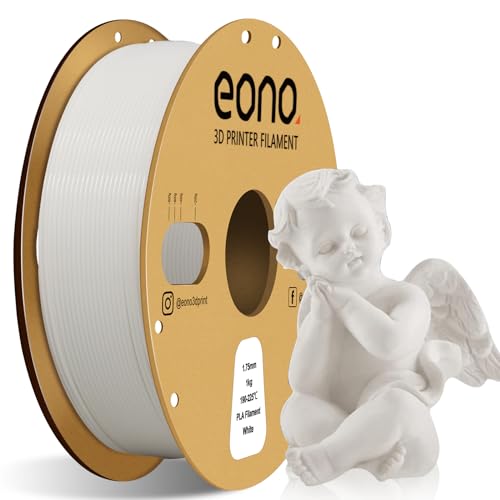 EONO Weiß PLA Filament 1,75 mm, 3D Drucker Filament PLA 1kg (2.2lbs), Maßgenauigkeit +/- 0.03mm 3D Druck Filament, PLA Weiß von Eono