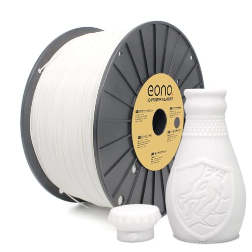 EONO Weiß PLA Filament 1,75 mm, 3D Drucker Filament PLA 3kg (6.6lbs), Maßgenauigkeit +/- 0.03mm 3D Druck Filament, PLA Weiß von Eono