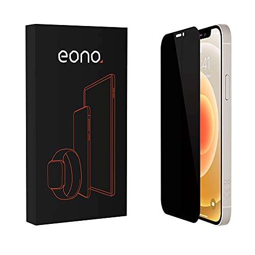 Eono Anti-Spy Schutzglas kompatibel mit iPhone 12, iPhone 12 Pro 6.1' - Displayschutz mit Blickschutz-Funktion, Hüllenfreundlich, 2.5D, 9H Stärke von Eono