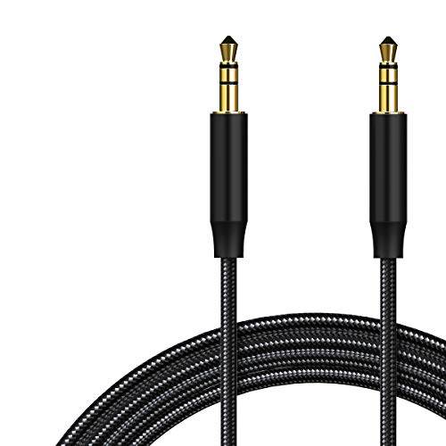 Eono Aux Kabel 3,5mm Audio Kabel, 3.5 mm Klinkenkabel mit Nylon kompatibel mit Kopfhörer, iPod iPad, Echo Dot, Laptop, Heim/KFZ Stereoanlagen, MP3, Schwarz von Eono