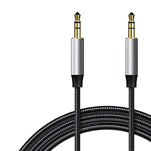 Eono Aux Kabel 3,5mm Audio Kabel, 3.5 mm Klinkenkabel mit Nylon kompatibel mit Kopfhörer, iPod iPad, Echo Dot, Laptop, Heim/KFZ Stereoanlagen, MP3, Silber von Eono