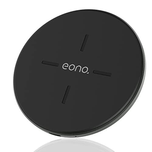 Eono C1-kabelloses-Ladegerät-Qi 15W Handy-Induktionsladegeräte-Wireless Charger-schnelles kabelloses LadePad für iPhone 13/12 Mini/12 Pro-Schwarz(Kein Netzteil) von Eono