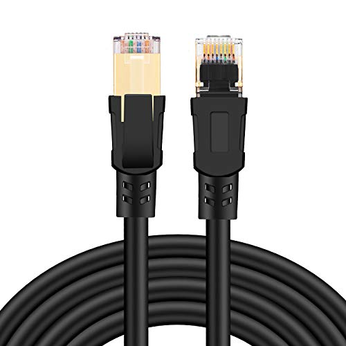 Eono Cat8 Ethernet Kabel - 0.5m CAT 8 Netzwerkkabel und 40Gbps 2000MHz Ethernet Kabel mit RJ45 S/FTP für Router, Modem, Switch, Xbox One, PS5, PS4, TV (0.5m) von Eono
