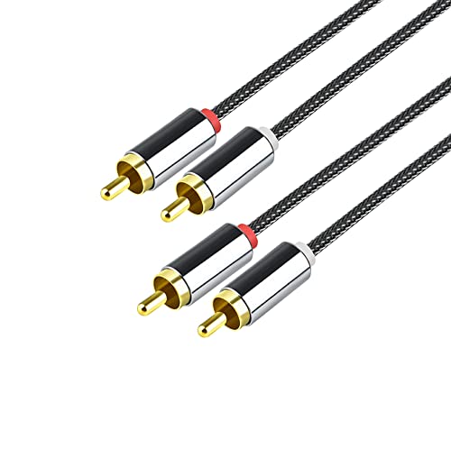 Eono Cinch Stereo Audio Kabel, 2m RCA Kabel 2 Cinch Stecker auf 2 Cinch Stecker Kompatibel mit HiFi-Anlage, HiFi-Receiver, Heimkino, Blu-Ray Player von Eono