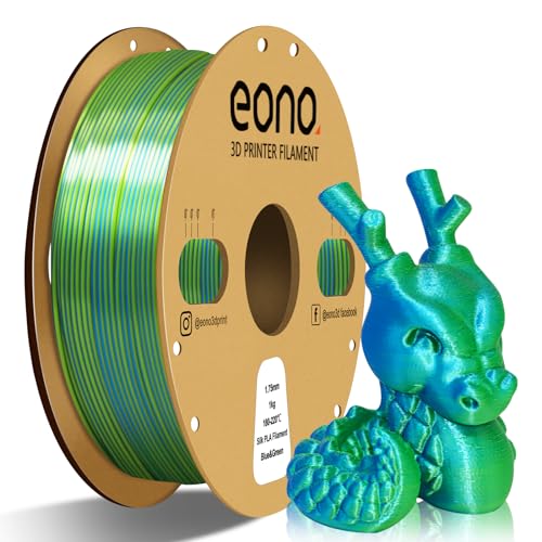 Eono Dual Zweifarbig PLA Filament 1.75mm für 3D Druck, 3D Drucker Filament 1kg Spule +/- 0,03 mm(2.2lbs), Silk PLA Blau & Grün von Eono