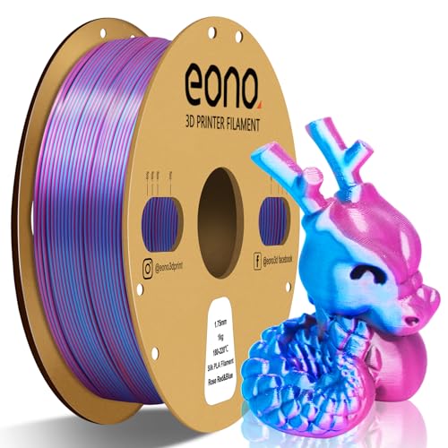 Eono Dual Zweifarbig PLA Filament 1.75mm für 3D Druck, 3D Drucker Filament 1kg Spule +/- 0,03 mm(2.2lbs), Silk PLA Rosa & Blau von Eono