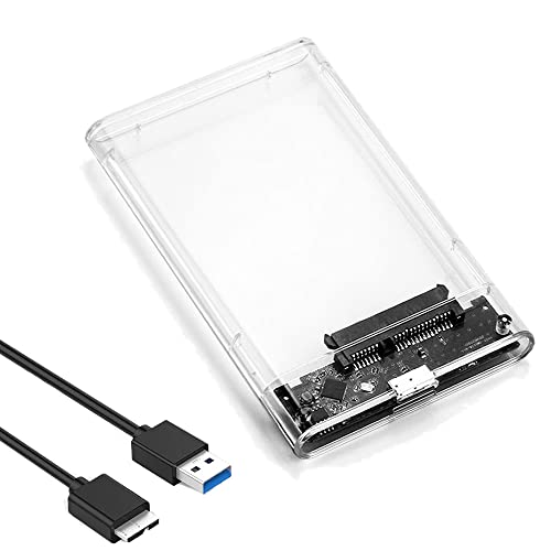 Eono Festplattengehäuse 2,5 Zoll, USB 3.1 auf SATA III 6 Gbit/s Externes Gehäuse für 9.5mm/7mm 2.5 Zoll SATA HDD und SSD, Werkzeugfreie und UASP Beschleunigung von Eono