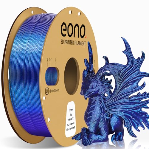 Eono Glitzer Chamäleon Blau/Lila PLA Filament 1.75mm(± 0,03 mm), 3D Drucker Filament für FDM Drucker, Galaxy-ähnlicher Glitzereffekt PLA, 1kg Spule(2.2lbs) von Eono