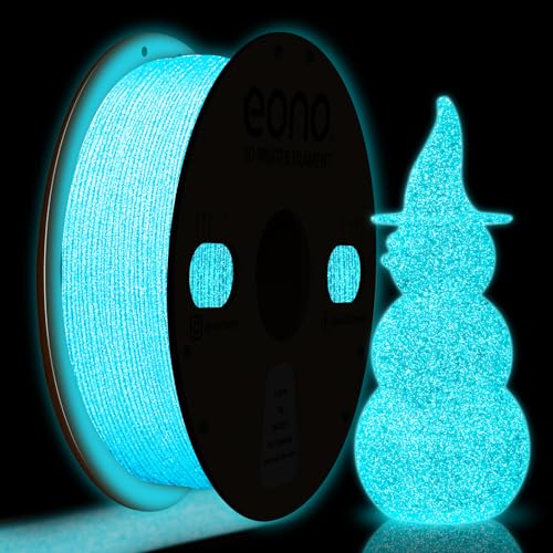 Eono Glitzer Glow Blau PLA Filament 1.75mm(± 0,03 mm), 3D Drucker Filament für FDM Drucker, Galaxy-ähnlicher Glitzereffekt PLA, 1kg Spule(2.2lbs) von Eono