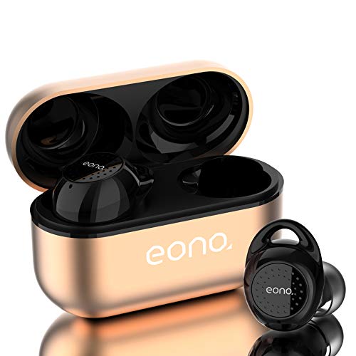 Eono Kabellose-Bluetooth-Kopfhörer-Eonobuds3-drahtlose Sport-Kopfhörer-In-Ear Ohrhörer mit Ohrhaken,klarem Klang,IPX7 wasserdicht,Touch-Bedienung,USB-C-Ladung(Gold) von Eono