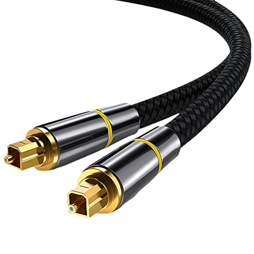 Eono Optisches Kabel, 1m Toslink Optisches Digital Audiokabel S/PDIF Kompatibel mit Stereoanlage, Heimkino, Soundbar, TV, Xbox, PS4 von Eono