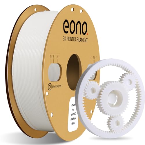 Eono PLA Plus Filament 1,75 mm, PLA Pro 3D Drucker Filament, PLA+ Filament 2,2 LBS (1 kg), Maßgenauigkeit +/- 0,03 mm für FDM Drucker, Weiß von Eono