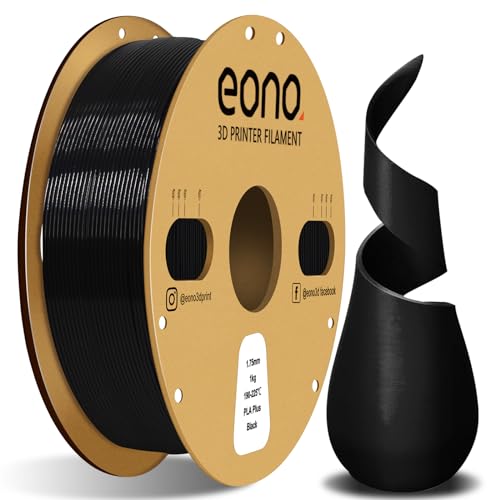 Eono PLA Plus Filament 1,75 mm, PLA Pro 3D Drucker Filament, PLA+ Filament 2,2 LBS (1 kg), Maßgenauigkeit +/- 0,05 mm für FDM Drucker, Schwarz von Eono