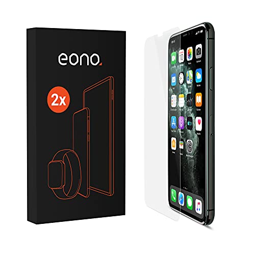 Eono Schutzglas kompatibel mit iPhone 11 Pro Max, XS Max - HD Displayschutz gegen Displaybruch, Kratzer - Hüllenfreundlich, 2.5D, 9H Stärke - 2 Stück von Eono