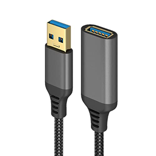 Eono USB 3.0 Verlängerung Kabel, 1m USB A Stecker auf A Buchse Nylon Verlängerungskabel 5Gbps Kompatibel mit Kartenlesegerät, Tastatur, USB Stick, USB Hub, Scanner, Kamera, Schwarz von Eono