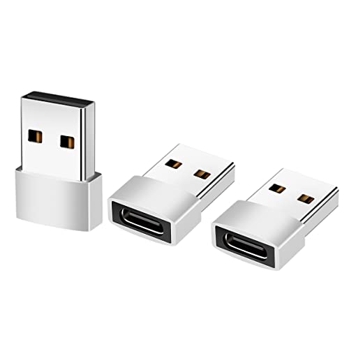 Eono USB C Buchse auf USB Stecker Adapter, 3 Stück Typ C auf USB A Netzteil Ladegerät Ladekabel Adapter Kompatibel mit Galaxy S22, iPhone, iPad Mini, Watch Series 7 usw, Grau von Eono