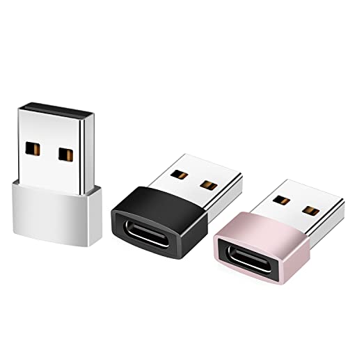 Eono USB C Buchse auf USB Stecker Adapter, 3 Stück Typ C auf USB A Netzteil Ladegerät Ladekabel Adapter Kompatibel mit Galaxy S22, iPhone, iPad Mini, Watch Series 7 usw, Mehrfarbig von Eono