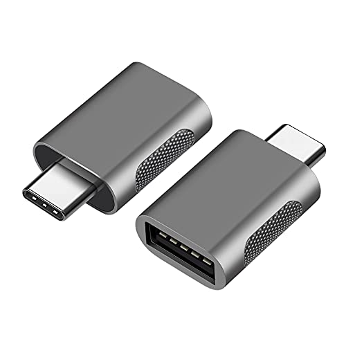 Eono USB C auf USB Adapter, 2 Stücke OTG USB-C auf USB 3.0 Female Adapter Kabel, Thunderbolt 4/3 auf USB 3.0 Kompatibel mit MacBook Pro/Air 2022, iPad Pro, Surface Pro 8, Grau von Eono