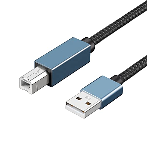 Eono USB Druckerkabel, Scannerkabel USB 2.0 Typ B Kabel USB A auf USB B Nylon Drucker Kabel PC Printer Cable Kompatibel mit HP, Dell, Canon, Epson, Brother usw, 2M von Eono