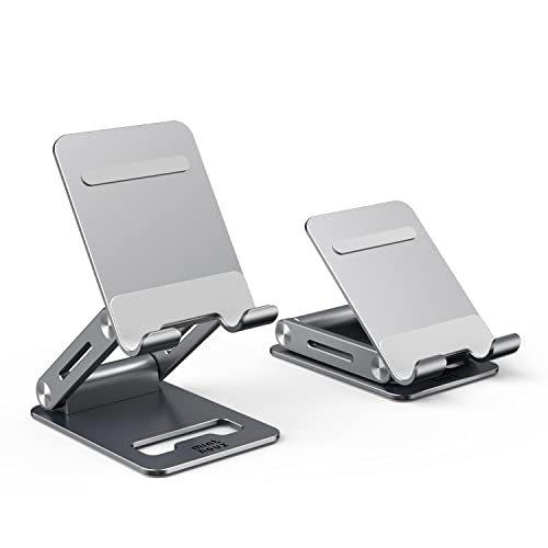 Minthouz Handy-Ständer, verstellbare und faltbare Handyhalterung für den Schreibtisch, Aluminium-Telefonständer, kompatibel mit iPhone 14, 13 Pro Max Mini 12, 11 und mehr Smartphones, 11,9 - 20,9 cm, von Eono