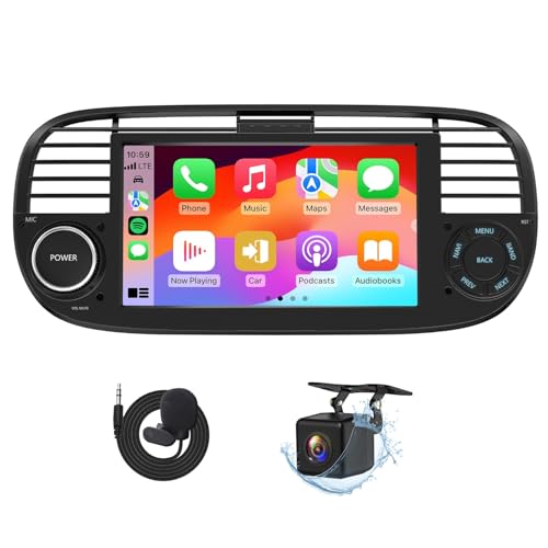 Eonon 7 Zoll Android 13 für FIAT 500 (2007-2015) Autoradio 2+32GB, Kabelloses CarPlay Android Auto GPS Navi RDS Radio Bluetooth WLAN Bildschirmspiegelung USB EQ SWC Rückfahrkamera FIAX6 von Eonon
