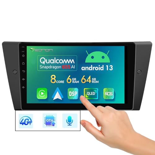 Eonon Android 13 Autoradio 8-Core 6 + 64GB für BMW E90/E91/E92/E93 Snapdragon 665 Android Radio mit CarPlay Android Auto, 9"-HD-Touchscreen GPS Lenkradsteuerung DSP RDS Bluetooth 5.0 WiFi+4G (E90A12S) von Eonon