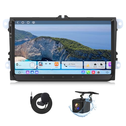 Eonon Android 13 Autoradio für VW Golf T5 Radio Seat Skoda 6+64GB 8-Core 9 Zoll mit Bluetooth Radio mit Snapdragon 6225, kabellos CarPlay Android Auto, 2din mit GPS AM/FM WiFi DSP Rückfahrkamera VWX6S von Eonon