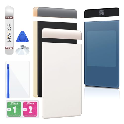 Eonpam Akkudeckel für Google Pixel 6 Pro Rückseite Glas Original Backcover Back Glas Ersatz Reparatur Set (Wolkiges Weiß) von Eonpam