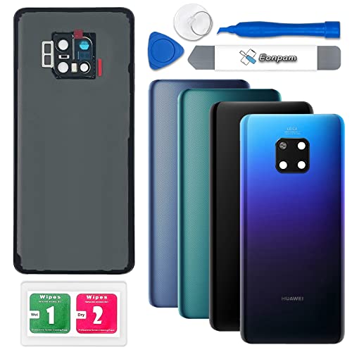 Eonpam Akkudeckel für Huawei Mate 20 Pro Rückseite Glas Original Backcover Back Glas Ersatz Reparatur Set mit Kameraobjektiv (Aurora) von Eonpam