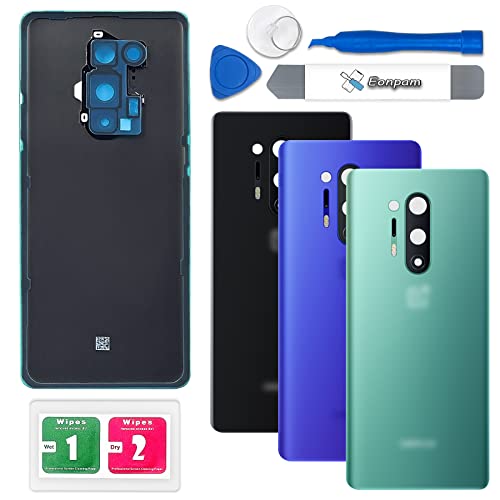 Eonpam Akkudeckel für OnePlus 8 Pro Rückseite Glas Original Backcover Back Glas Ersatz Reparatur Set mit Kameraobjektiv (Grün) von Eonpam