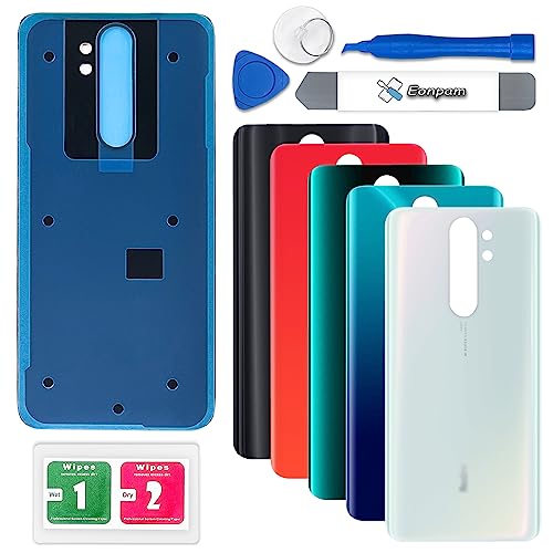 Eonpam Akkudeckel für Xiaomi Redmi Note 8 Pro Rückseite Glas Backcover Ersatz mit Reparatur Set (Weiß) von Eonpam